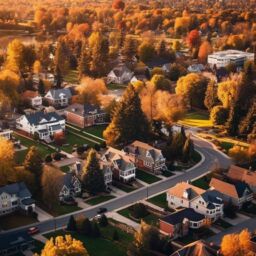 Aerial shot capturing the picturesque neighborhoods and green spaces of Birmingham, MI.| Reserve Management